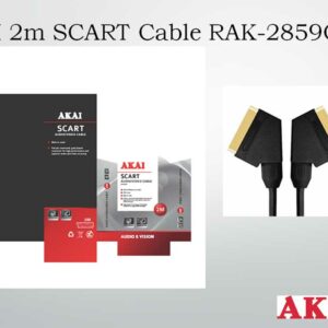 AKAI Audio/Video Cable 2m Gold Plated Scart Cable.