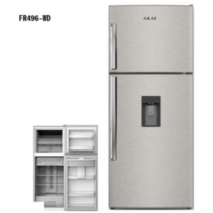 AKAI Double Door Refrigerator With Water dispenser 495lt.